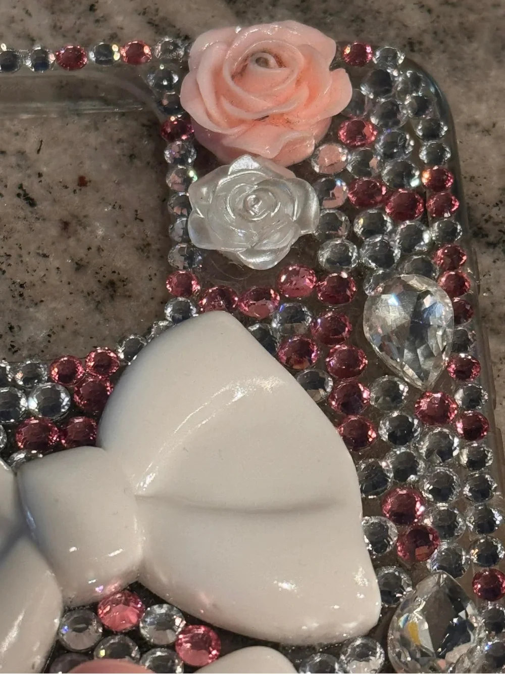 Hello Kitty Pink & White Bling Phone Case iPhone 16 pro max